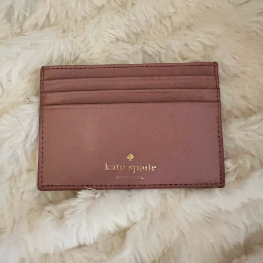 Kate Spade pink glitter credit card holder